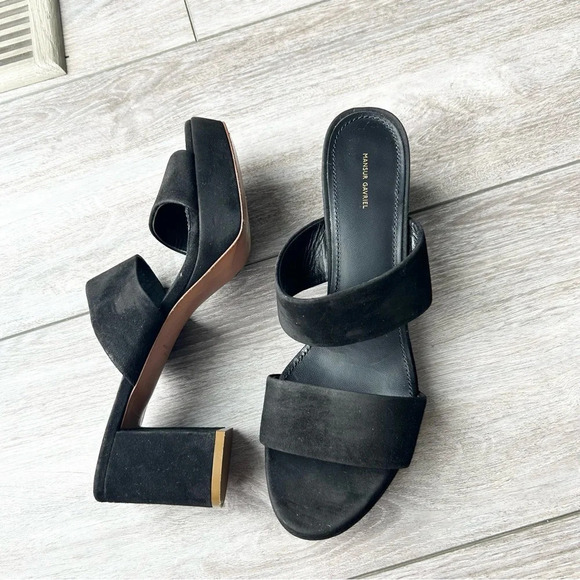 Mansur Gavriel Black Suede Full Leather Slide Sandal Made in Italy - Picture 14 of 16